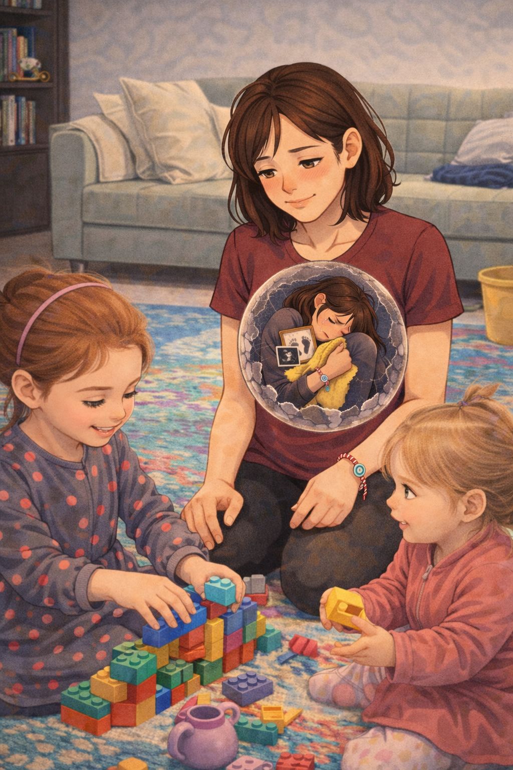 איור אישי של ליהי — להיות עם המשפחה גם כשהלב במקום אחר.
